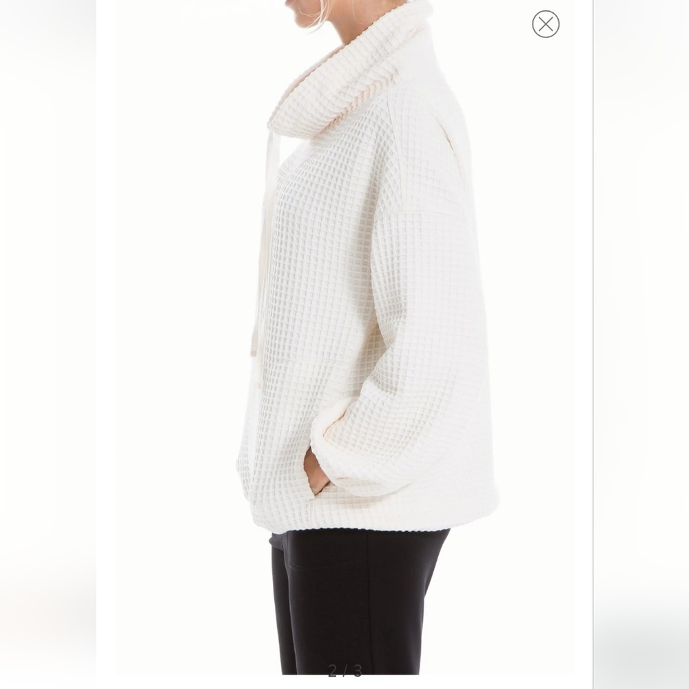 Max Studio Women's Neck Waffle Knit Pullover.